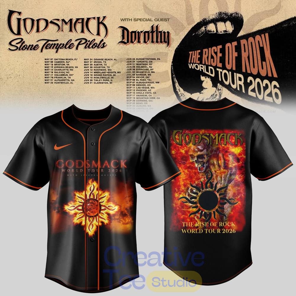 Godsmack The Rise of Rock World Tour 2026 Special Baseball Jersey