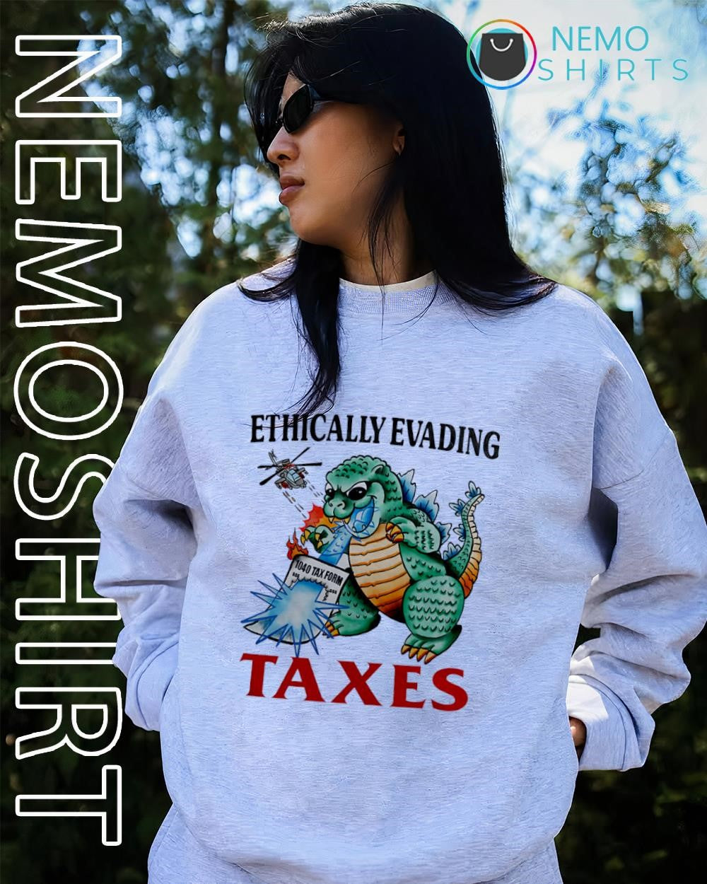 Godzilla Tax Form ethically evading taxes shirt