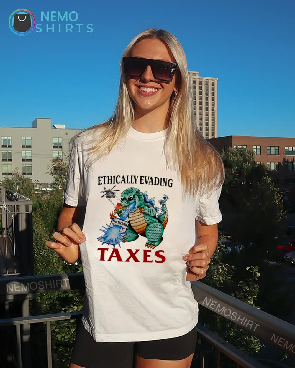 Godzilla Tax Form ethically evading taxes shirt