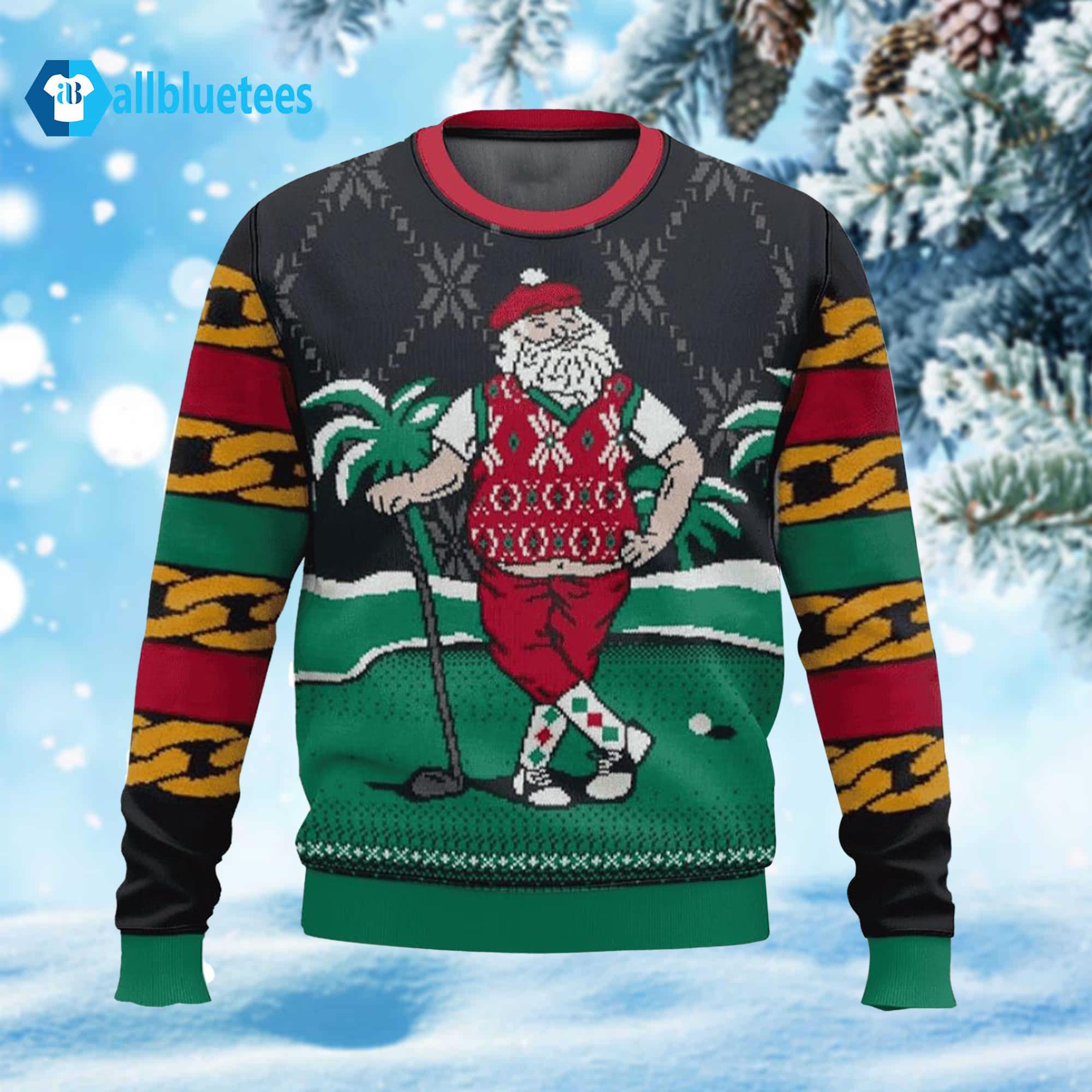 Golf Santa Ugly Christmas Sweater