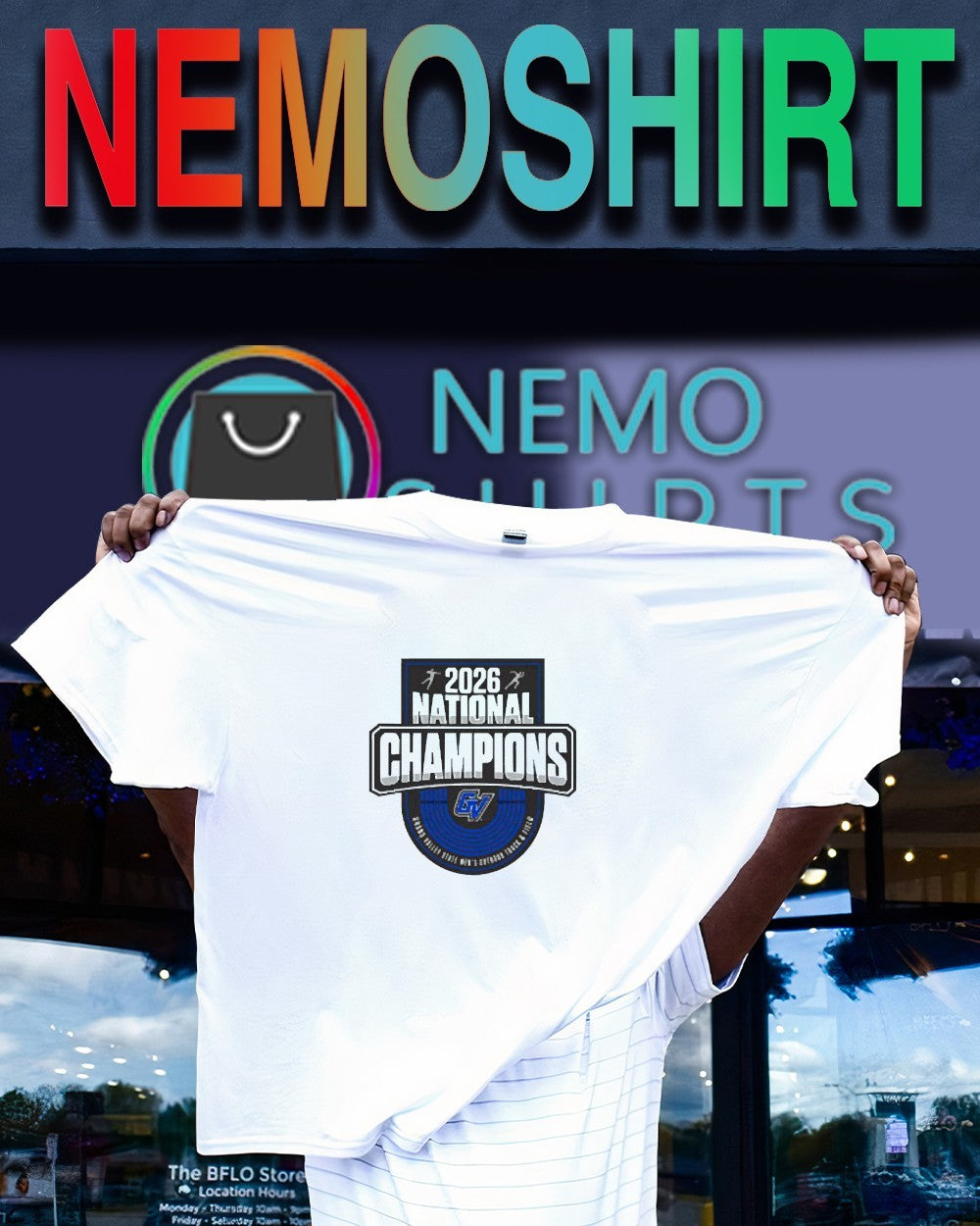 Grand Valley State Lakers 2026 men’s Track and Field national champions shirt