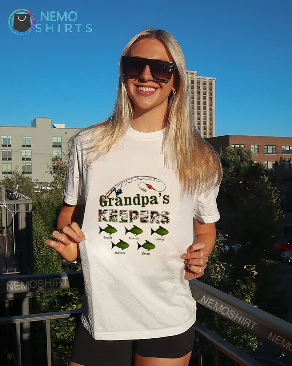 Grandpa’s Keepers Sophia Thomas Henry William Emma fish shirt
