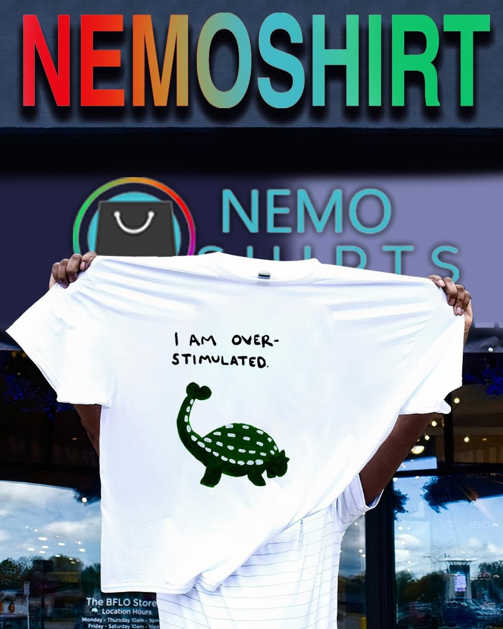 Green Ankylosaurus I am overstimulated shirt