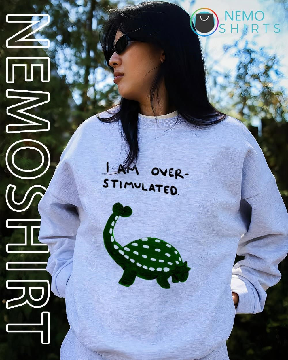 Green Ankylosaurus I am overstimulated shirt