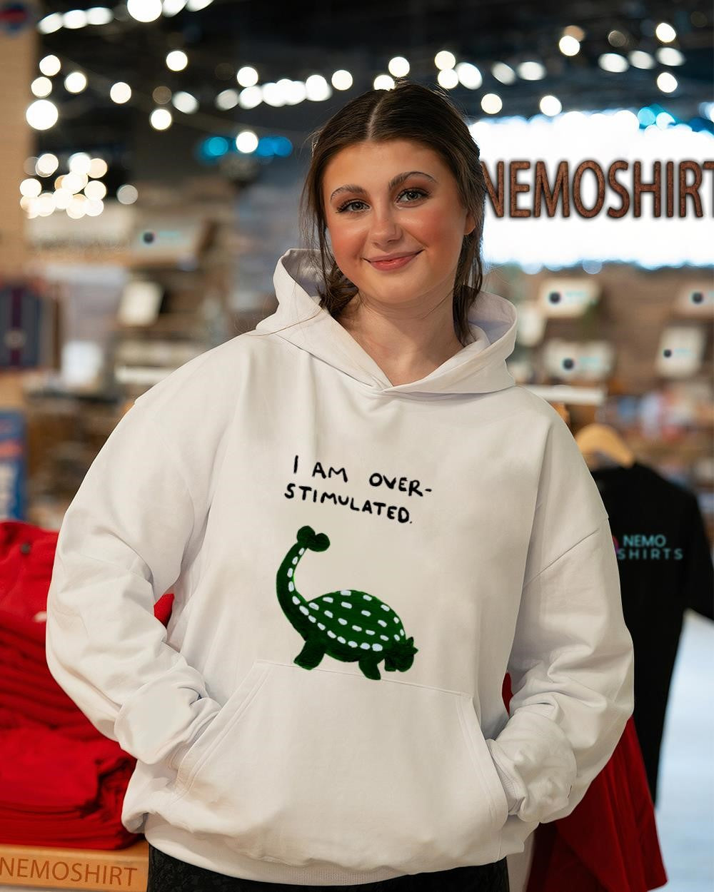 Green Ankylosaurus I am overstimulated shirt