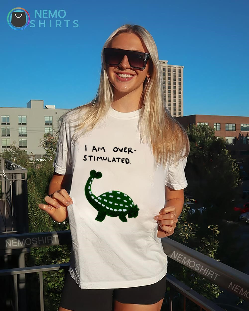 Green Ankylosaurus I am overstimulated shirt