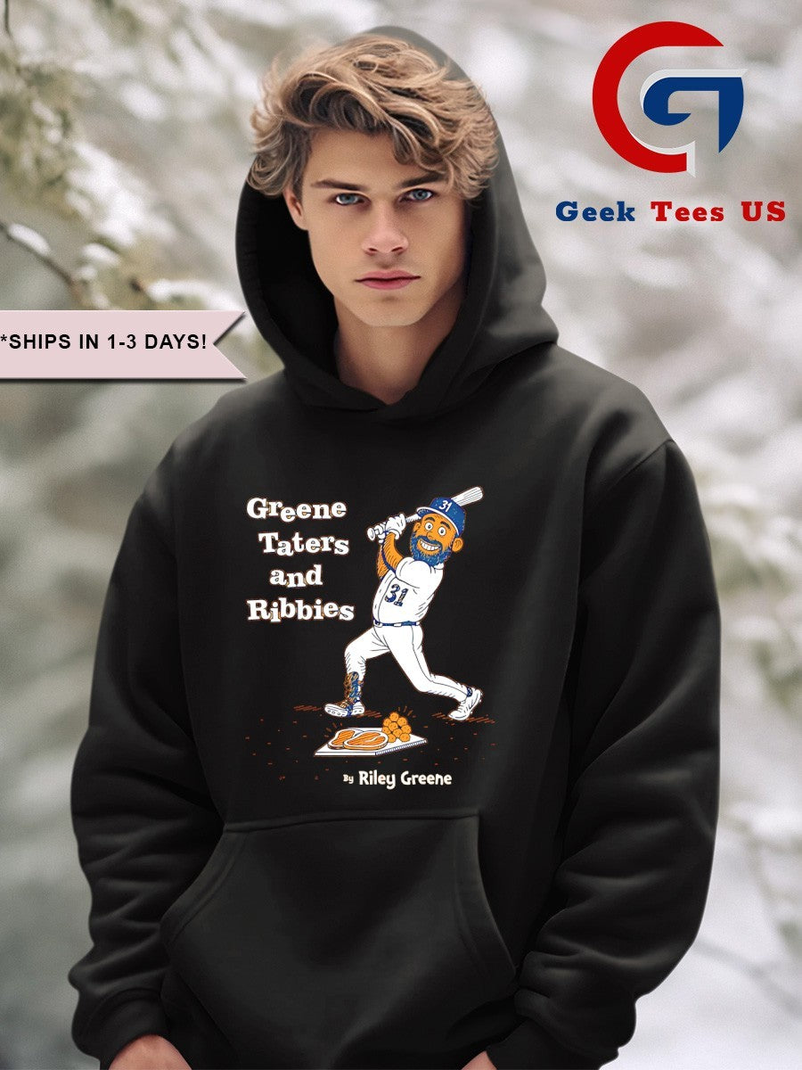 Greene Taters and Ribbies Riley Greene Detroit Tigers baseball art T-shirt
