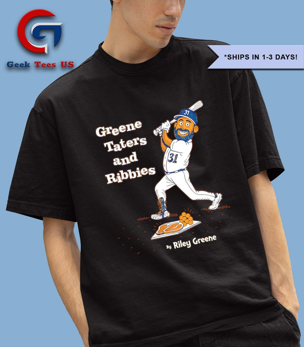 Greene Taters and Ribbies Riley Greene Detroit Tigers baseball art T-shirt