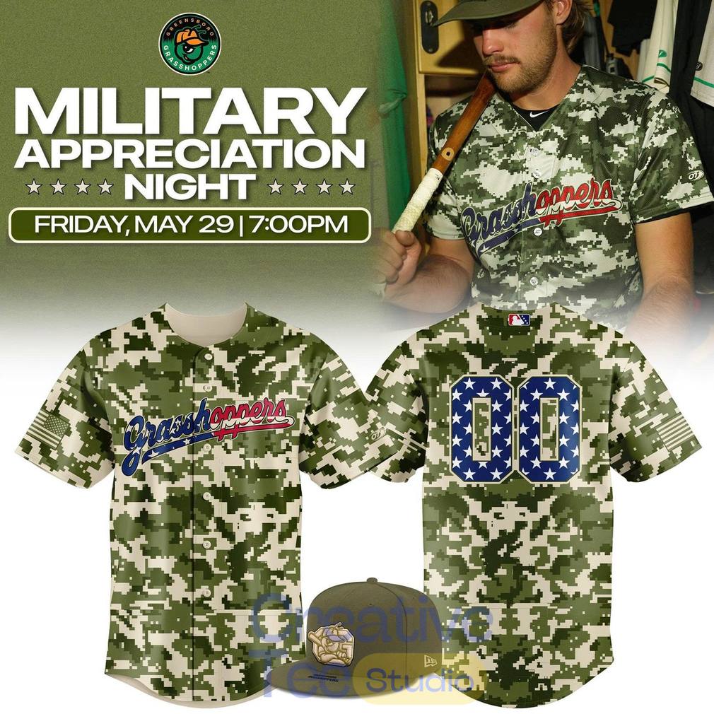 Greensboro Grasshoppers 2026 Military Appreciation Night Camo Jersey