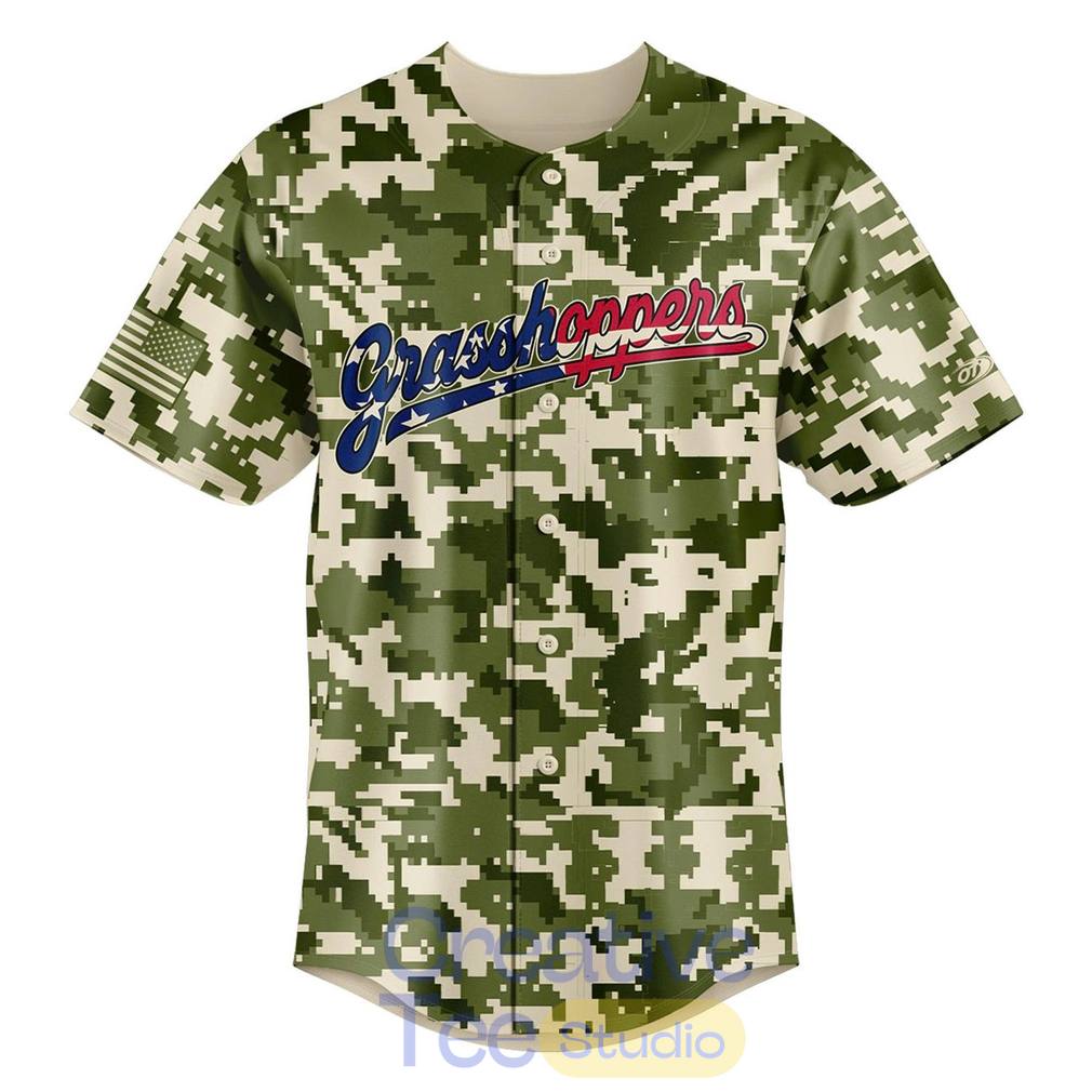 Greensboro Grasshoppers 2026 Military Appreciation Night Camo Jersey