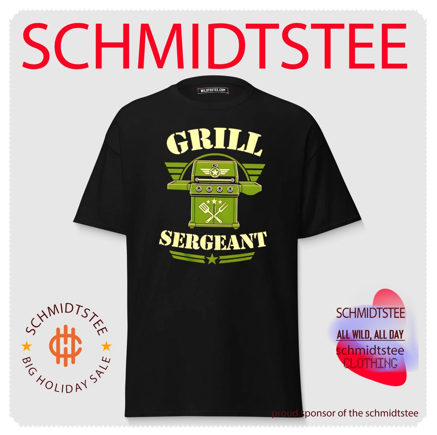 Grill Sergeant militarystyle barbecue grill graphic shirt