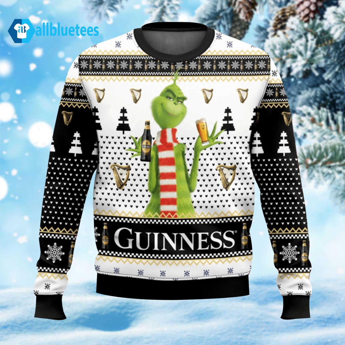 Guinness Grnch Christmas Ugly Sweater