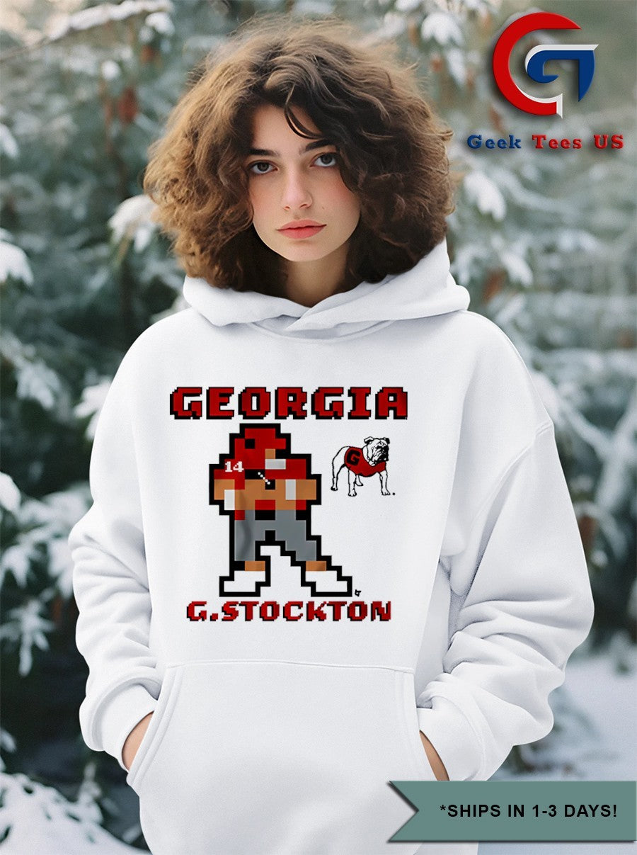Gunner Stockton Georgia Bulldogs football 8 bit retro baller shirt