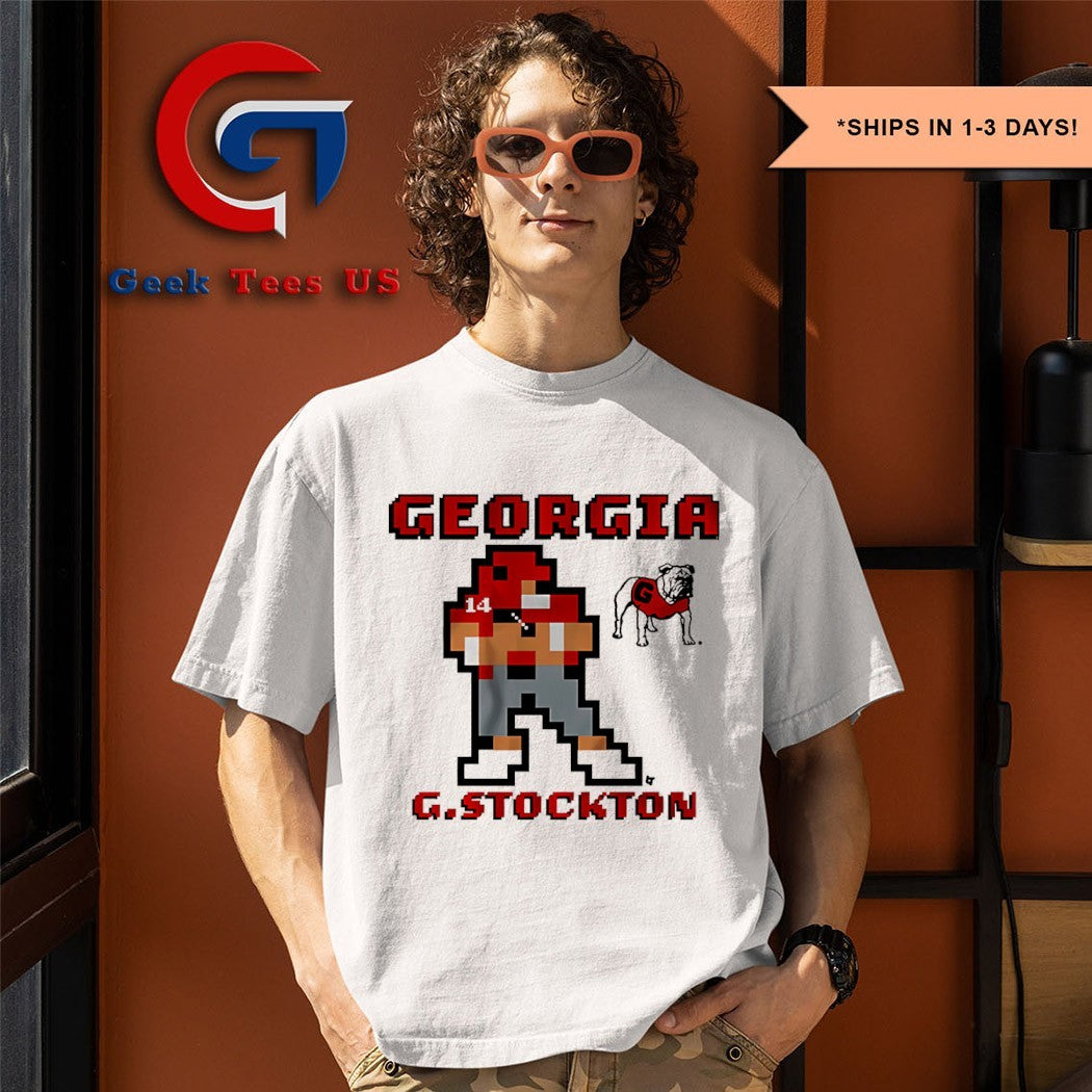 Gunner Stockton Georgia Bulldogs football 8 bit retro baller shirt