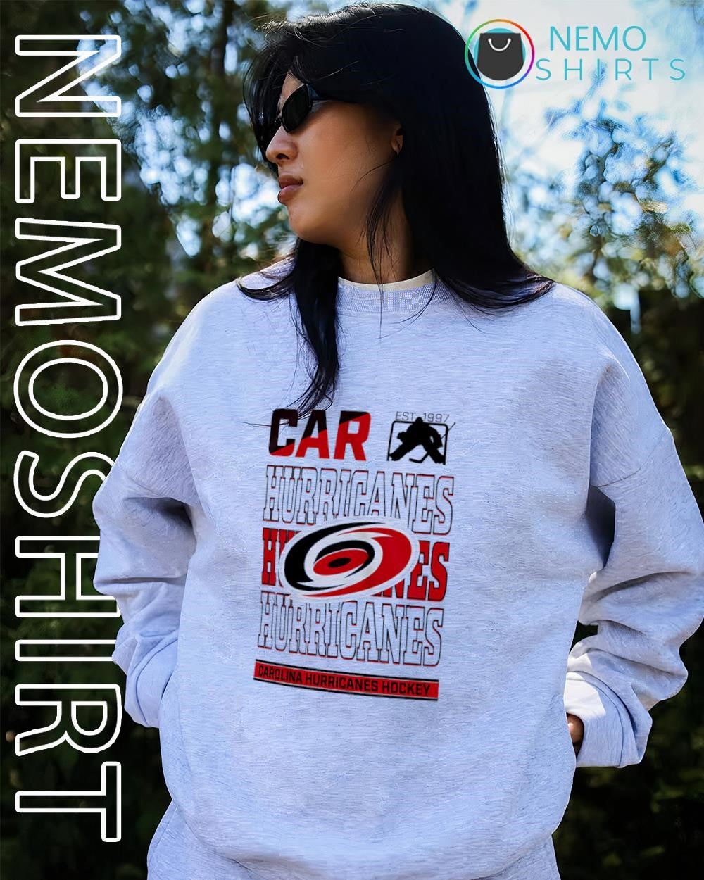Carolina Hurricanes hockey Car est 1997 logo shirt