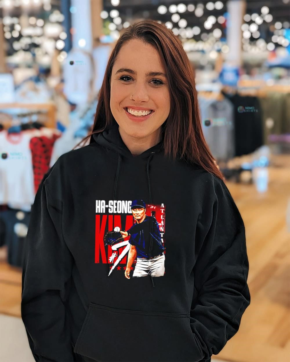 Ha-Seong Kim Atlanta baseball 7 player name skyline city shirt