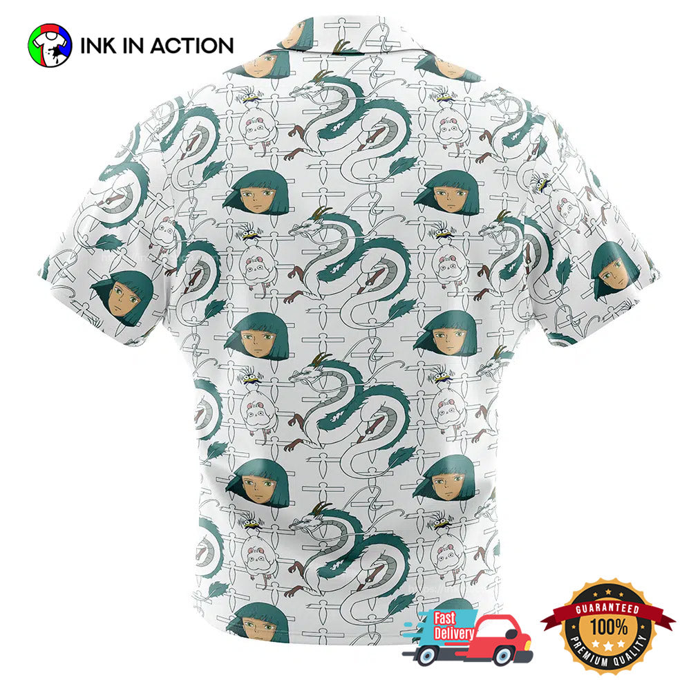 Haku Spirited Away Button Up Hawaiian Shirt