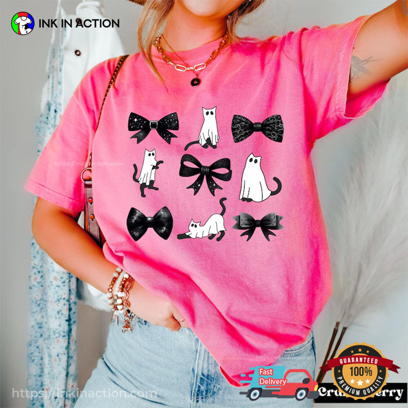 Halloween Ghost Cat Coquette Comfort Colors T-shirt
