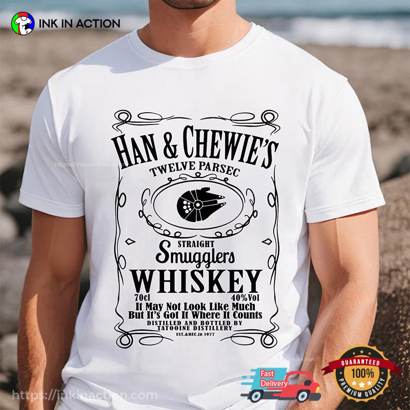 Han Chewie’s Twelve Parsec Straight Smugglers Whiskey T-shirt
