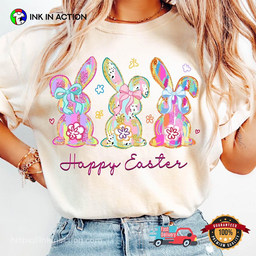 Happy Easter Coquette Easter Bunny T-shirt