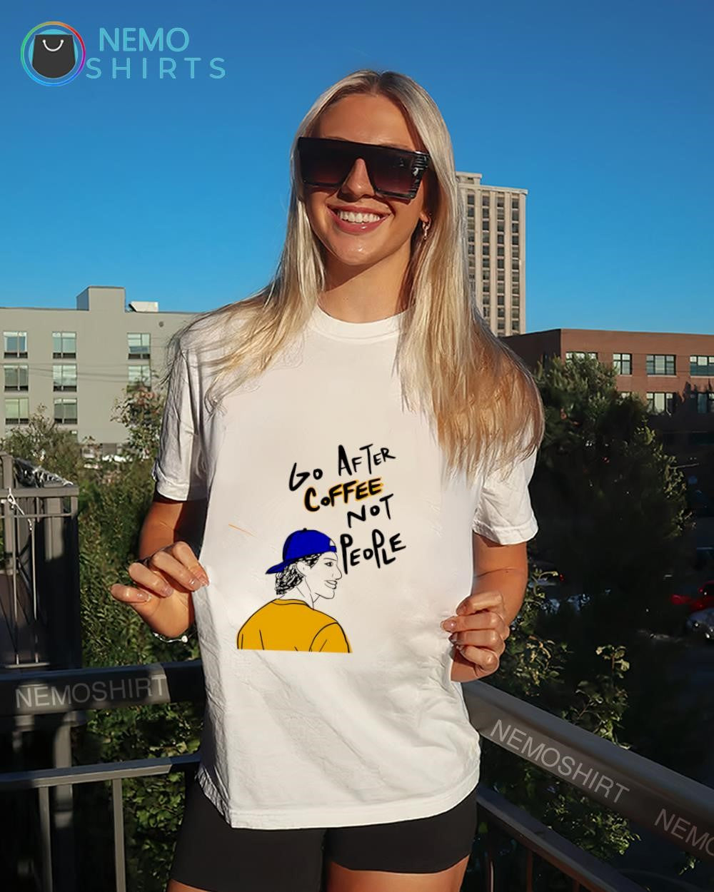 Happy Sunday go after coffee not people shirt