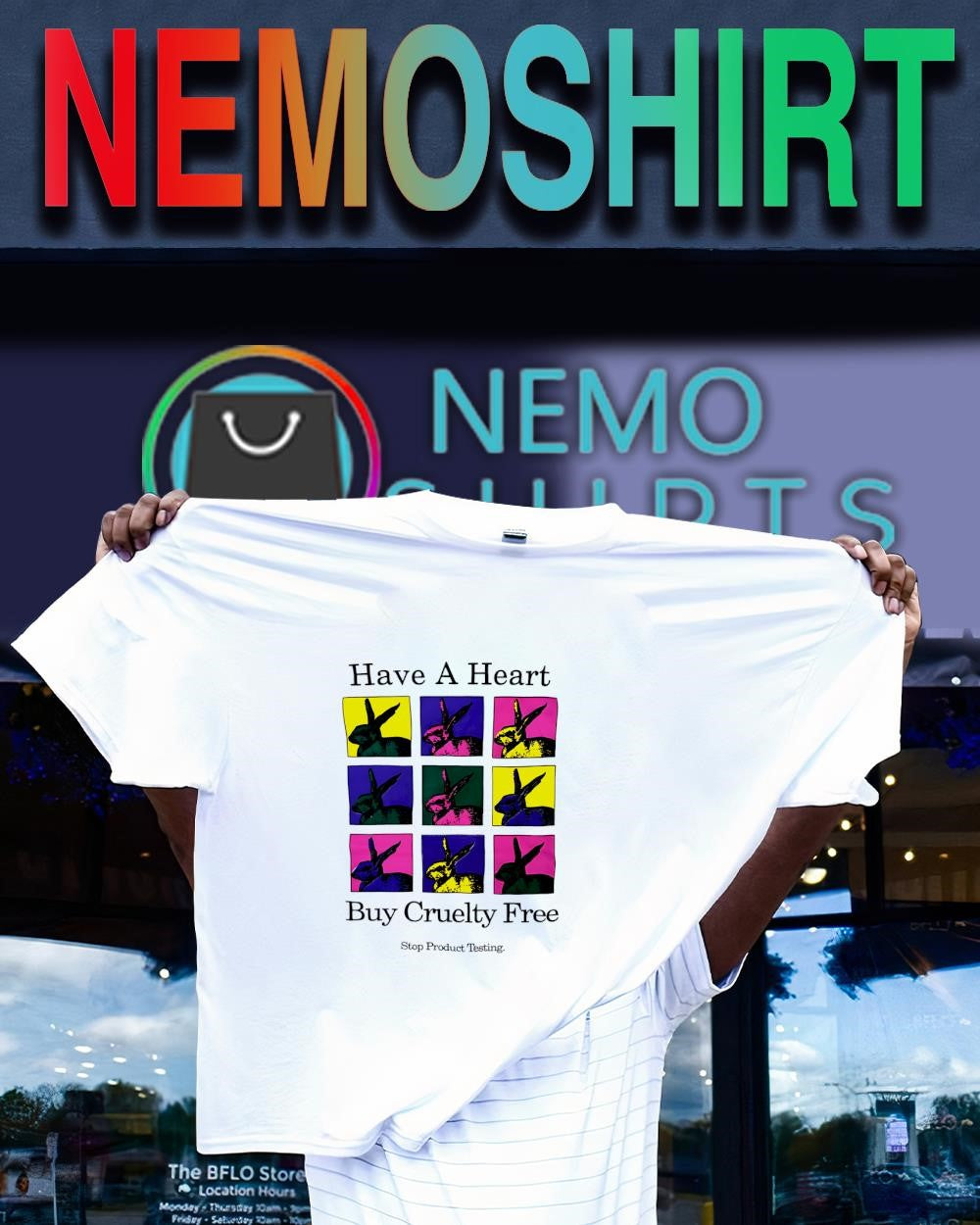 Have a heart buy cruelty free stop product testing rabbits shirt