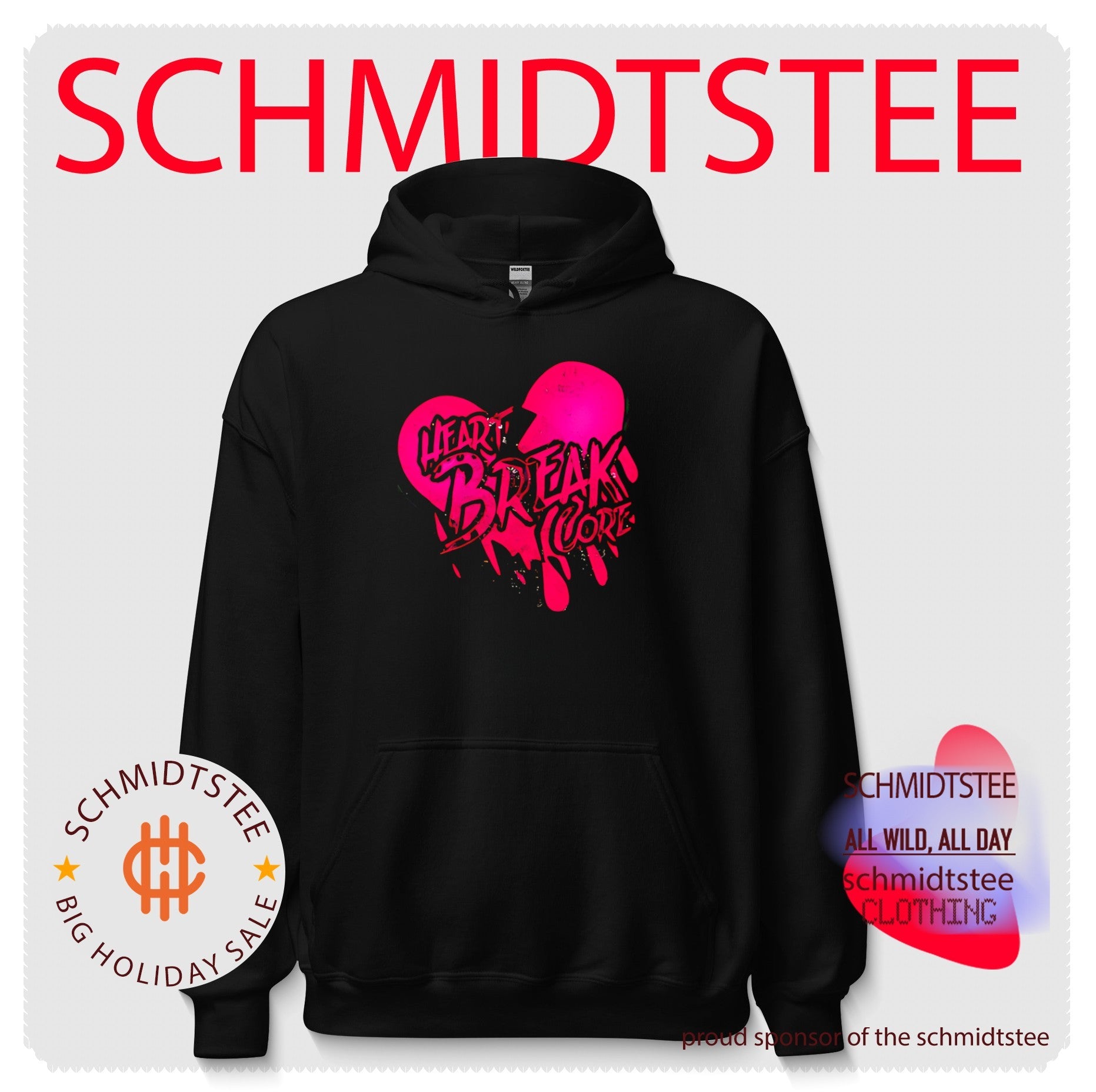 Heart break core Chazza McKenzie neon pink heart graphic shirt