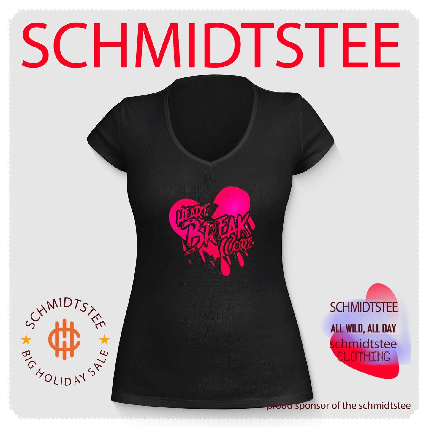 Heart break core Chazza McKenzie neon pink heart graphic shirt