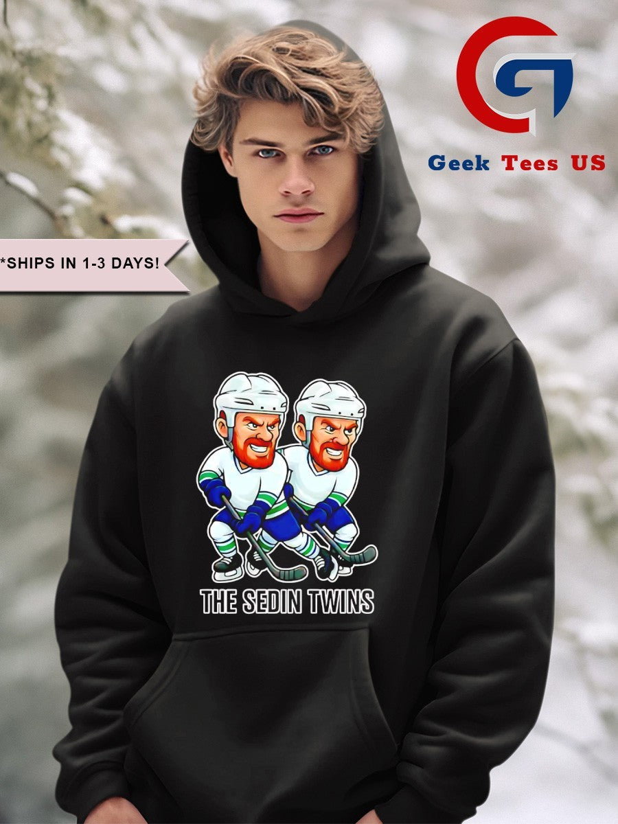 Henrik Sedin and Daniel Sedin Vancouver Canucks the Sedin Twins Hockey caricatures shirt