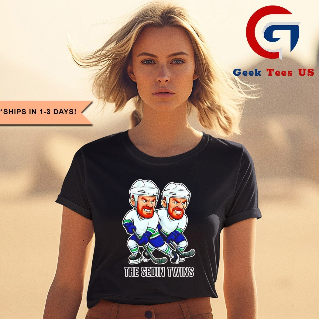 Henrik Sedin and Daniel Sedin Vancouver Canucks the Sedin Twins Hockey caricatures shirt