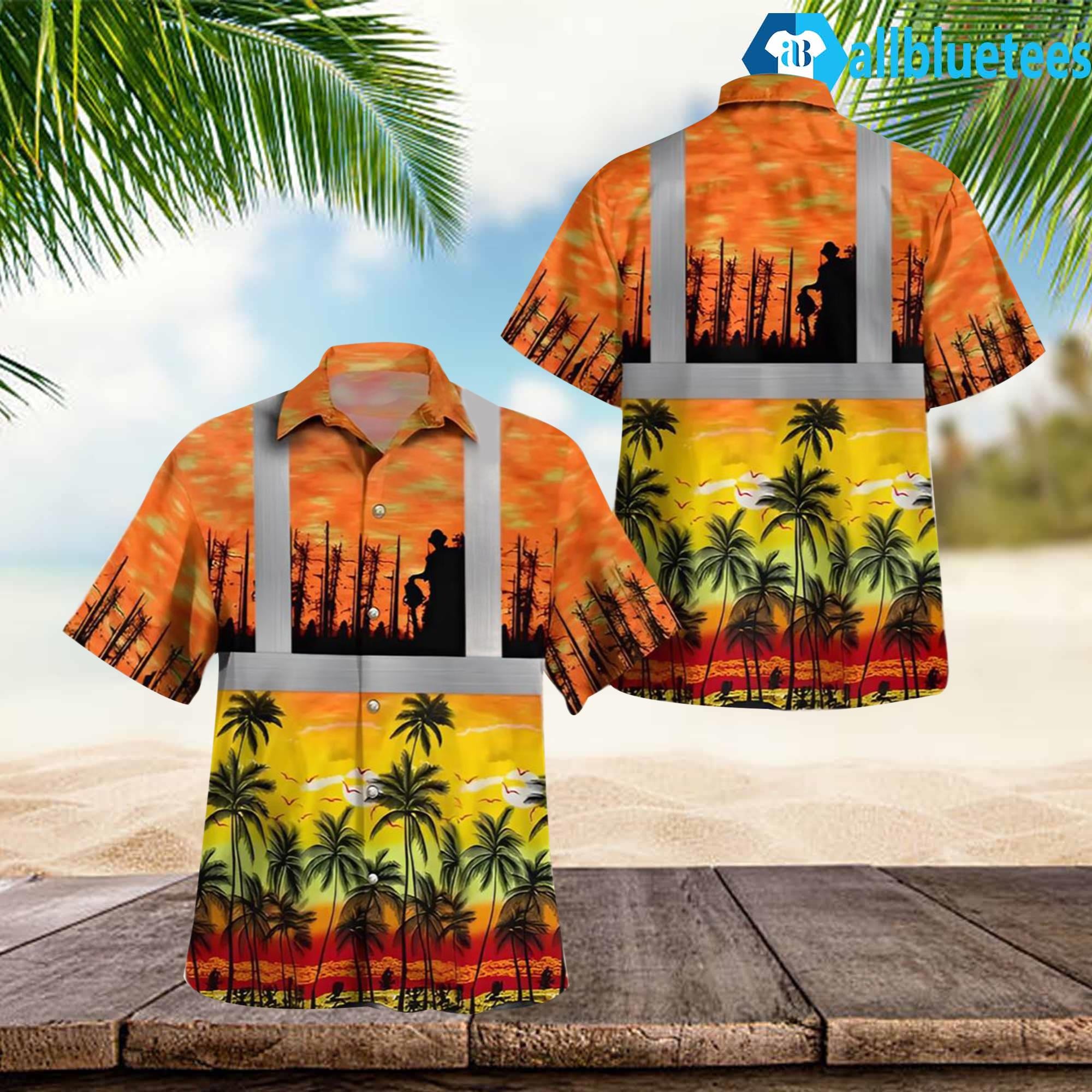 Hi Vis Tropical Hawaiian Shirt