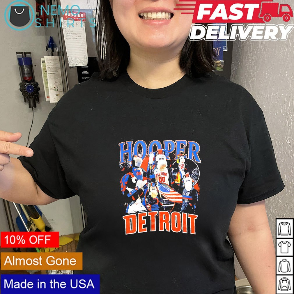 Hooper Detroit Pistons mascot graphic shirt