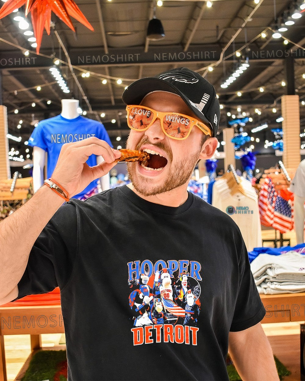 Hooper Detroit Pistons mascot graphic shirt