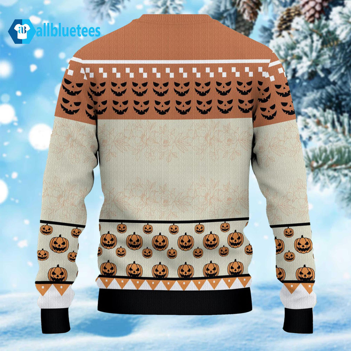 Horror Characters Halloween Floral Ugly Sweater
