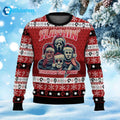 Horror Characters Slashing Through The Snow Ugly Christmas Sweater