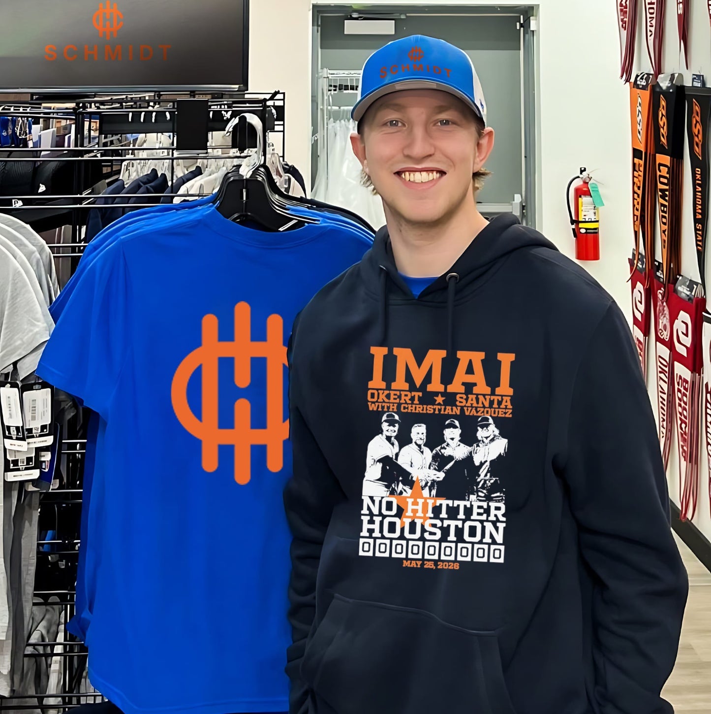 Houston Astros No-Hitter Imai Okert Santa with Christian Vazquez shirt
