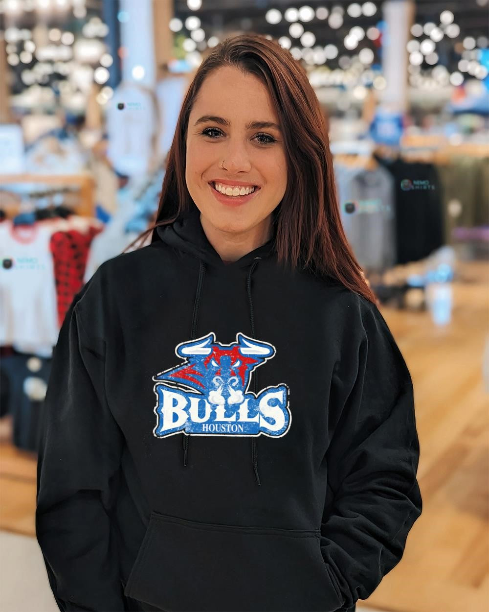 Houston Bulls distressed logo shirt