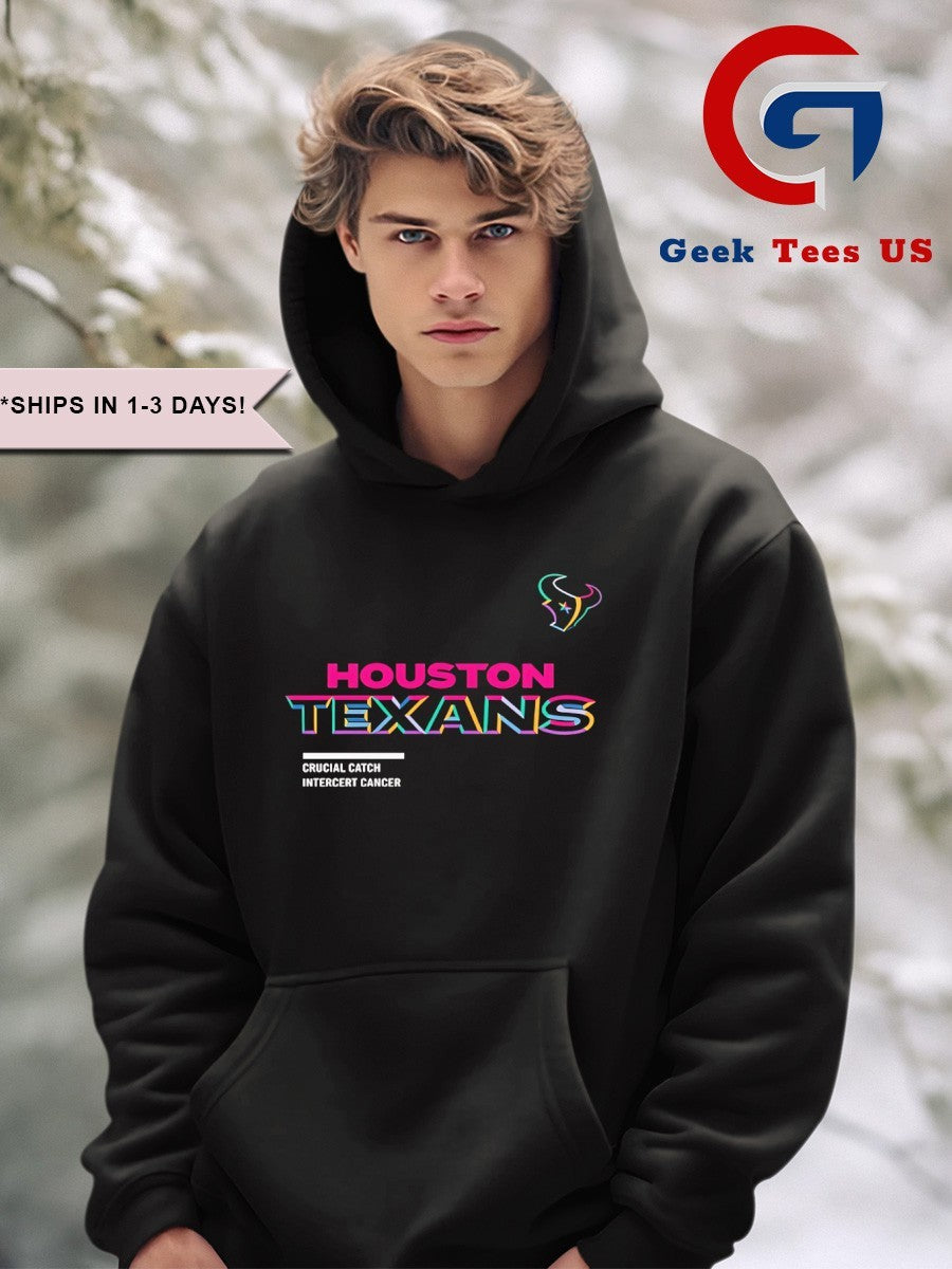 Houston Texans Football 2025 Crucial Catch Intercept Cancer T-shirt