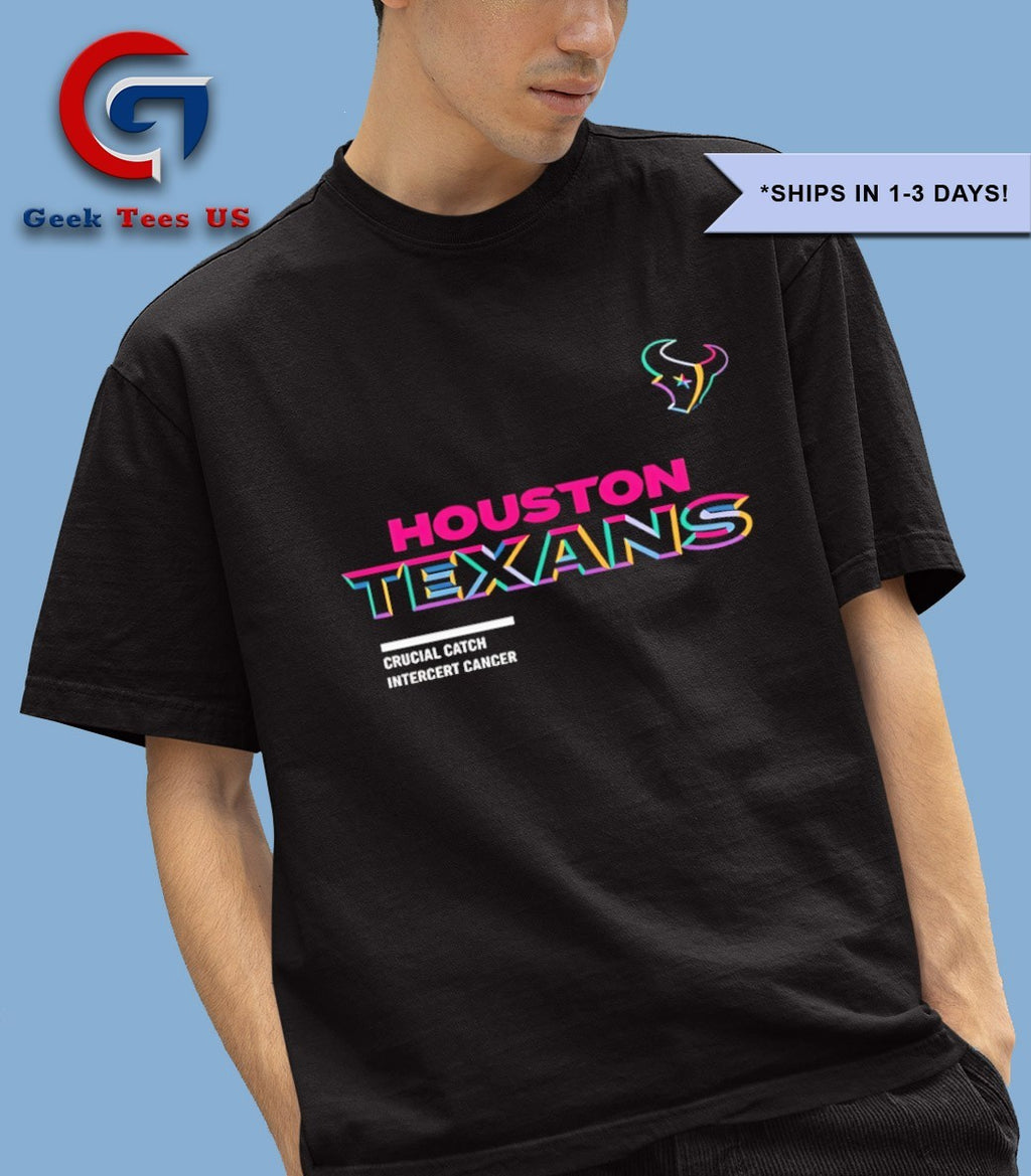 Houston Texans Football 2025 Crucial Catch Intercept Cancer T-shirt