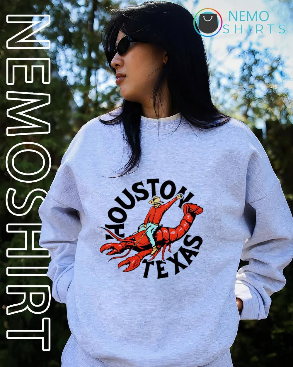 Houston Texas crawfish cowboy graphic shirt