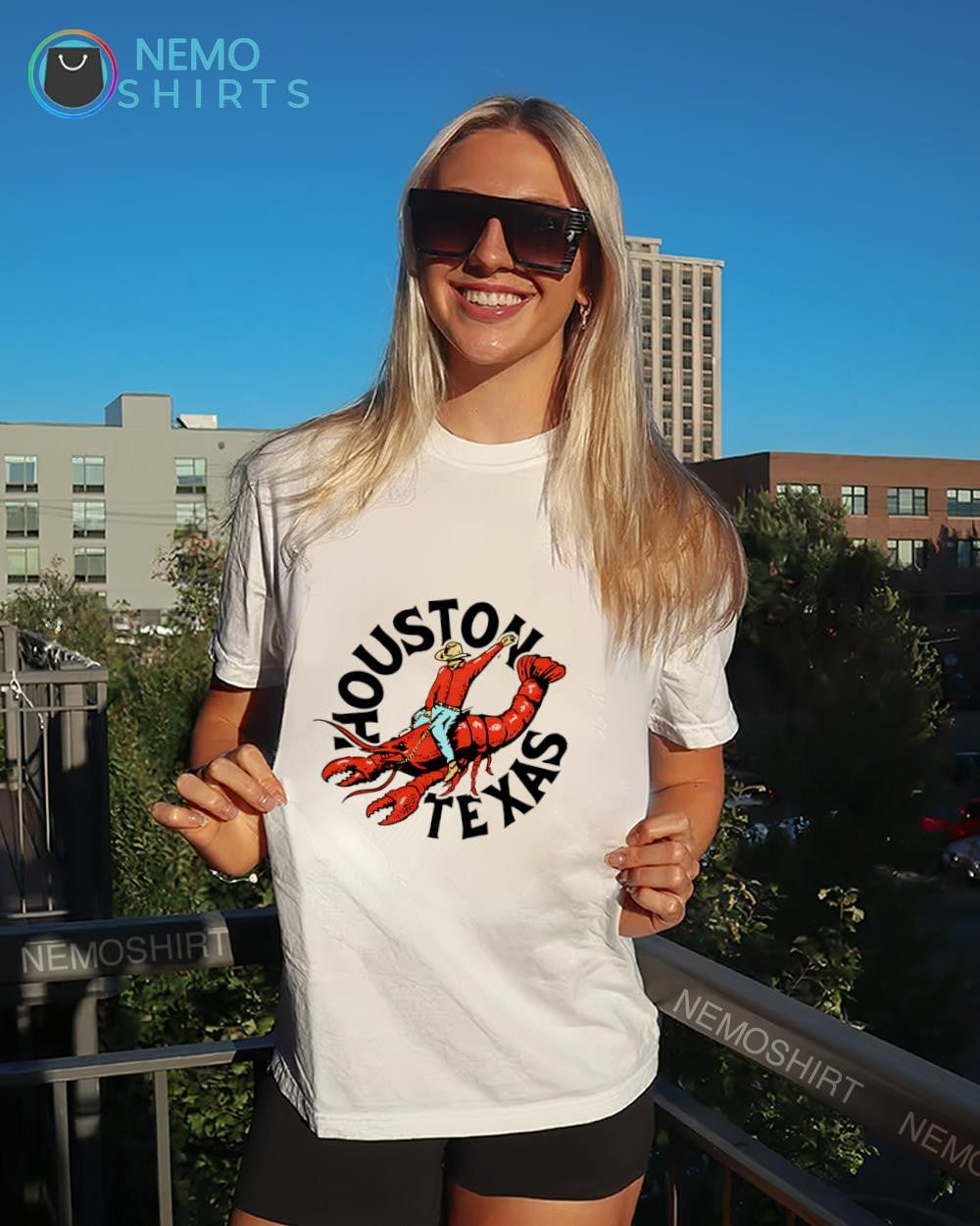 Houston Texas crawfish cowboy graphic shirt