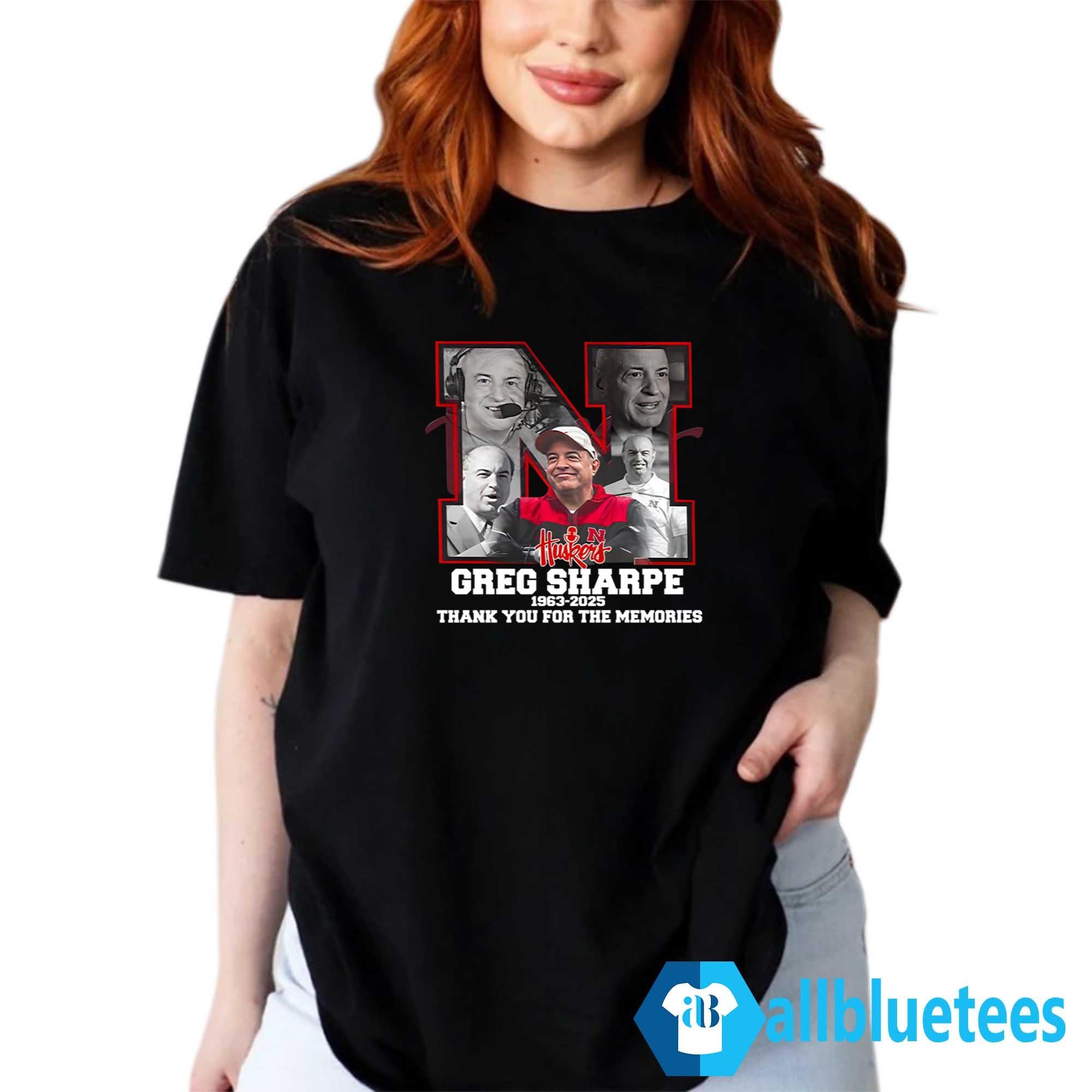 Huskers Greg Sharpe 1963-2025 Thank You For The Memories Shirt
