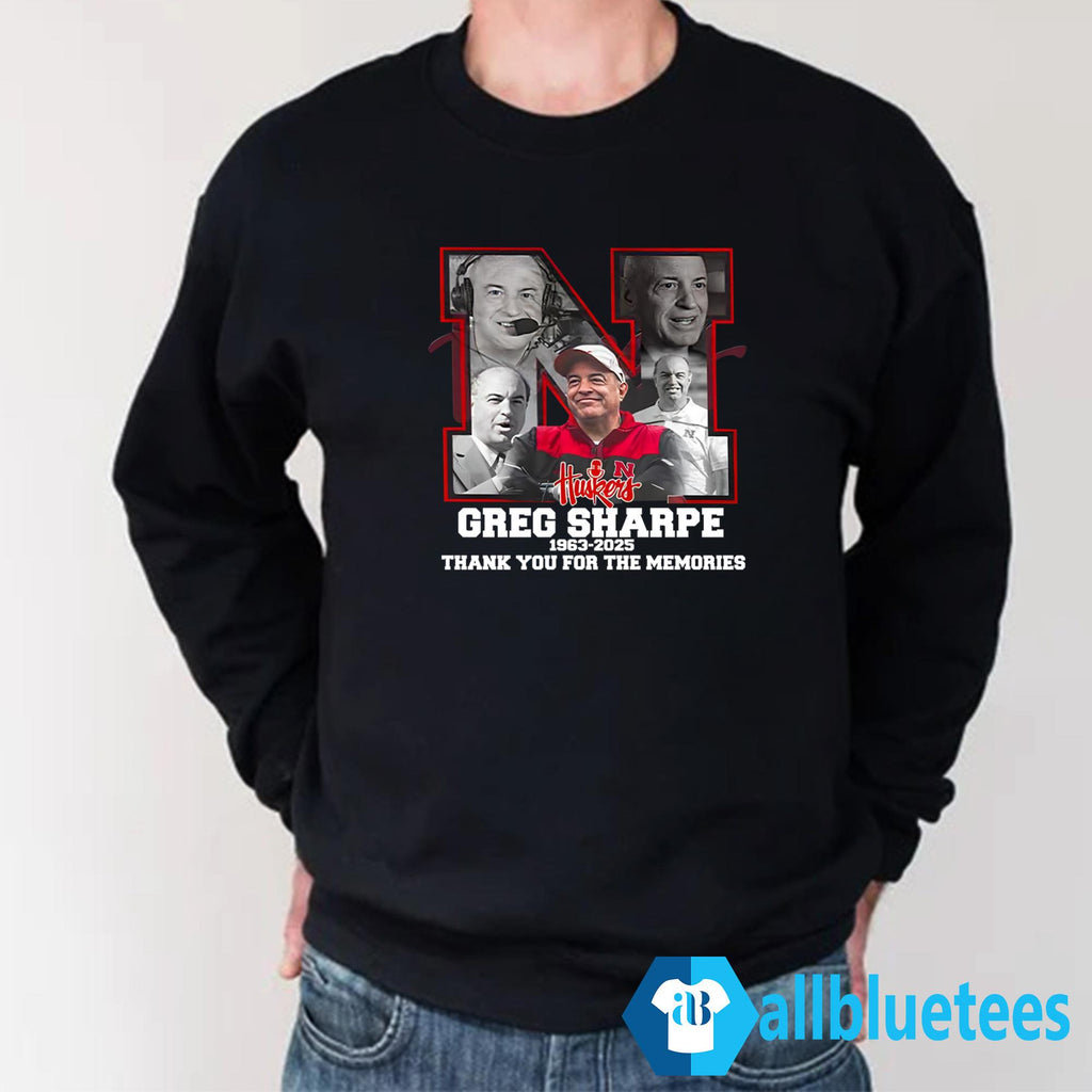 Huskers Greg Sharpe 1963-2025 Thank You For The Memories Shirt