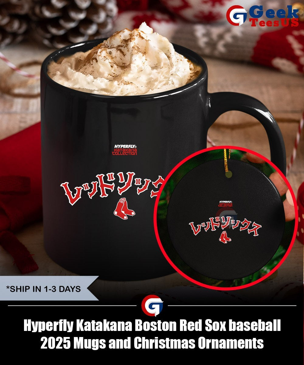 Hyperfly Katakana Boston Red Sox baseball 2025 shirt