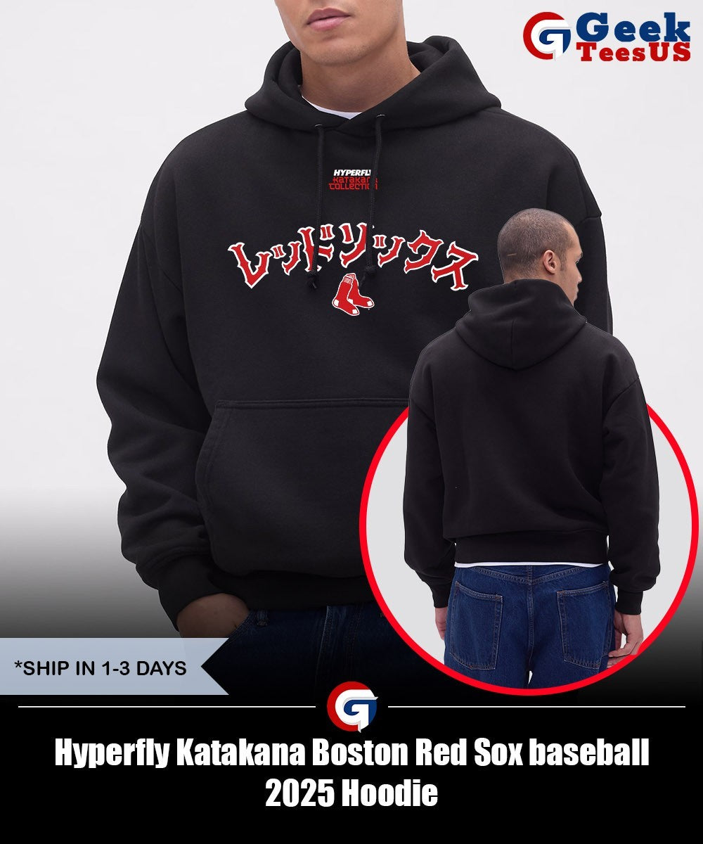 Hyperfly Katakana Boston Red Sox baseball 2025 shirt