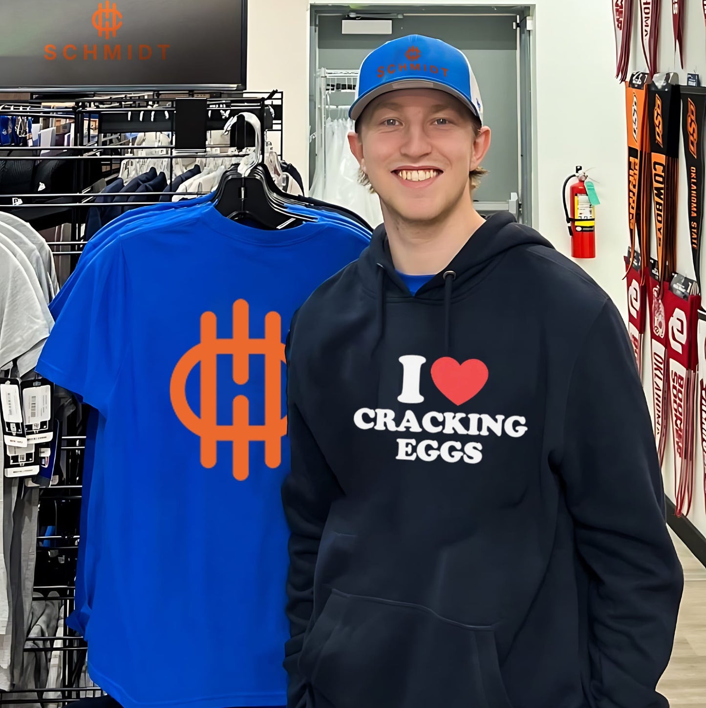 I Love Cracking Eggs heart text classic shirt