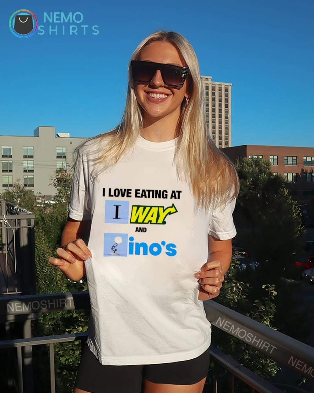 I Love Eating At Subway and Dominos graphic shirt