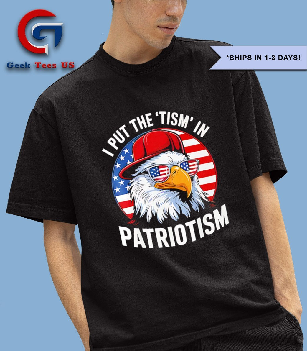 I Put The Tism In Patriotism Athletic American Bald Eagle shirt