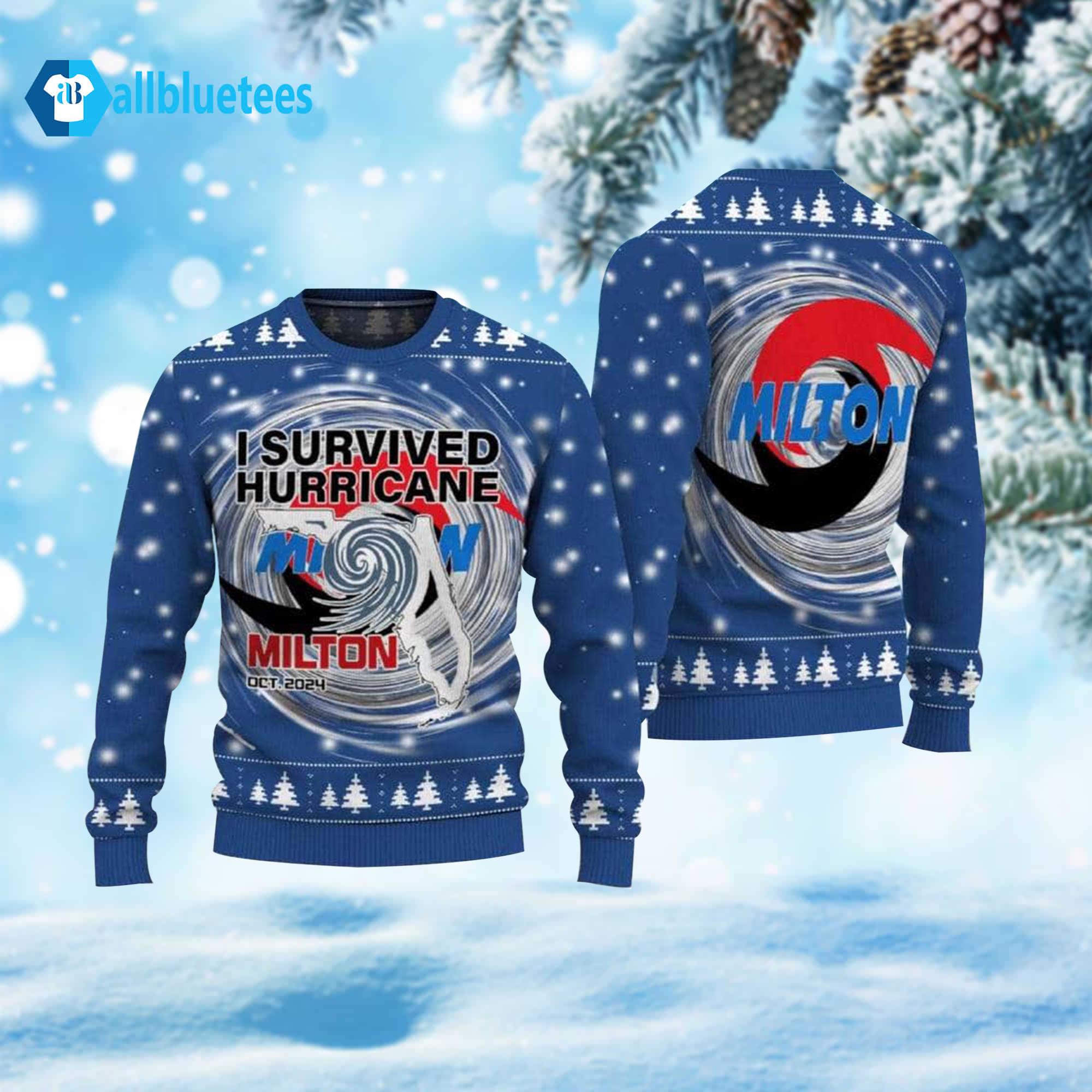 I Survived Hurricane Milton 2024 Ugly Christmas Sweater