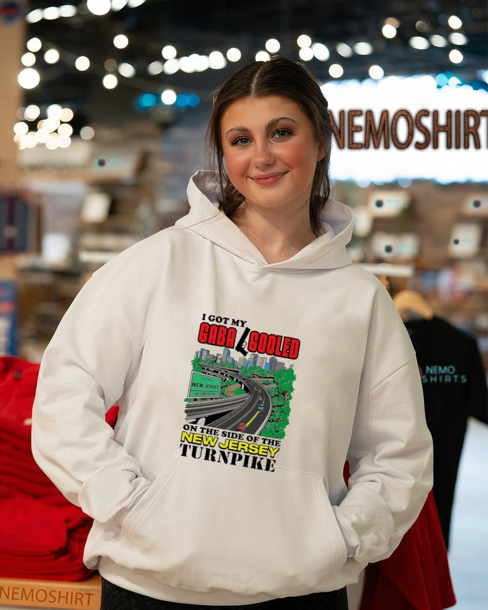 I got my gaba gooled on the side of the new jersey turnpike graphic shirt